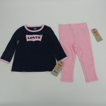 Levi&#39;s Baby Girls 2 Piece Outfit Set 18 Months Blue Pink NWT $40 - £13.51 GBP