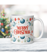 Christmas balls, Christmas Retro Style Coffee Mug, Magic Ceramic Mug, Xmas Tree - £16.77 GBP