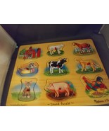 Melissa &amp; Doug FARM ANIMALS 8 Piece PEG PUZZLE WITH SOUND  - $13.67 CAD