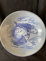 antique chinese handpainted plate decorated with carp. Sealmark back - $89.00