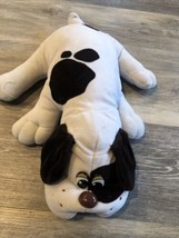 Tonka Pound Puppies 20&quot; White Spotted Brown Stuffed Plush Dog 1985 Vintage - $14.80