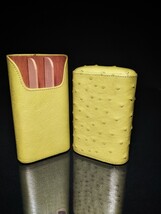 Brizard and Co  Ostrich Matcha Green Cigar Case NIB image 8
