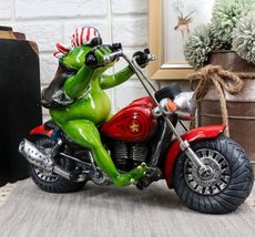 10&quot;L Born To Ride Patriotic USA Biker Frog Riding Red Chopper Motorcycle... - €42,84 EUR