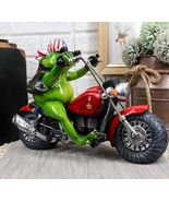 10&quot;L Born To Ride Patriotic USA Biker Frog Riding Red Chopper Motorcycle... - $909.70 MXN