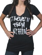 Gods Hands Womens Strength from Within Black V-Neck T-Shirt NWT - $17.99
