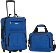 Rockland Fashion Softside Upright Luggage Set,Expandable, Blue, 2-Piece ... - £39.50 GBP