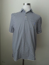 POLO Ralph Lauren Men Size M Short Sleeve Shirt White Blue Stripes Front... - $48.45