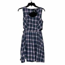 Hot Topic Dress Size Small Blue Pink Plaid Sleeveless Cotton Blend Womens - £18.19 GBP