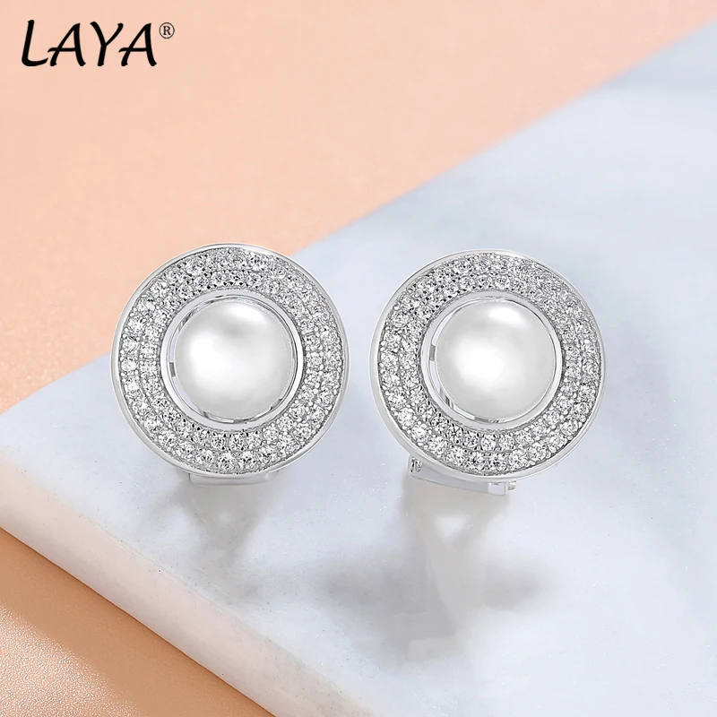 Natural Freshwater Pearl Earrings For Women Pure 925 Sterling Silver  High Quali - £40.41 GBP