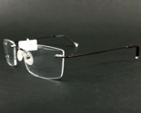 SST Eyeglasses Frames {SST002 DARK} DARK Brown Square Rimless 50-18-140 - £25.48 GBP