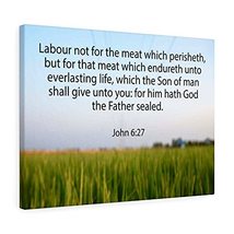 Express Your Love Gifts Scripture Canvas Labour Not for The Meat John 6:27 Chris - £111.38 GBP