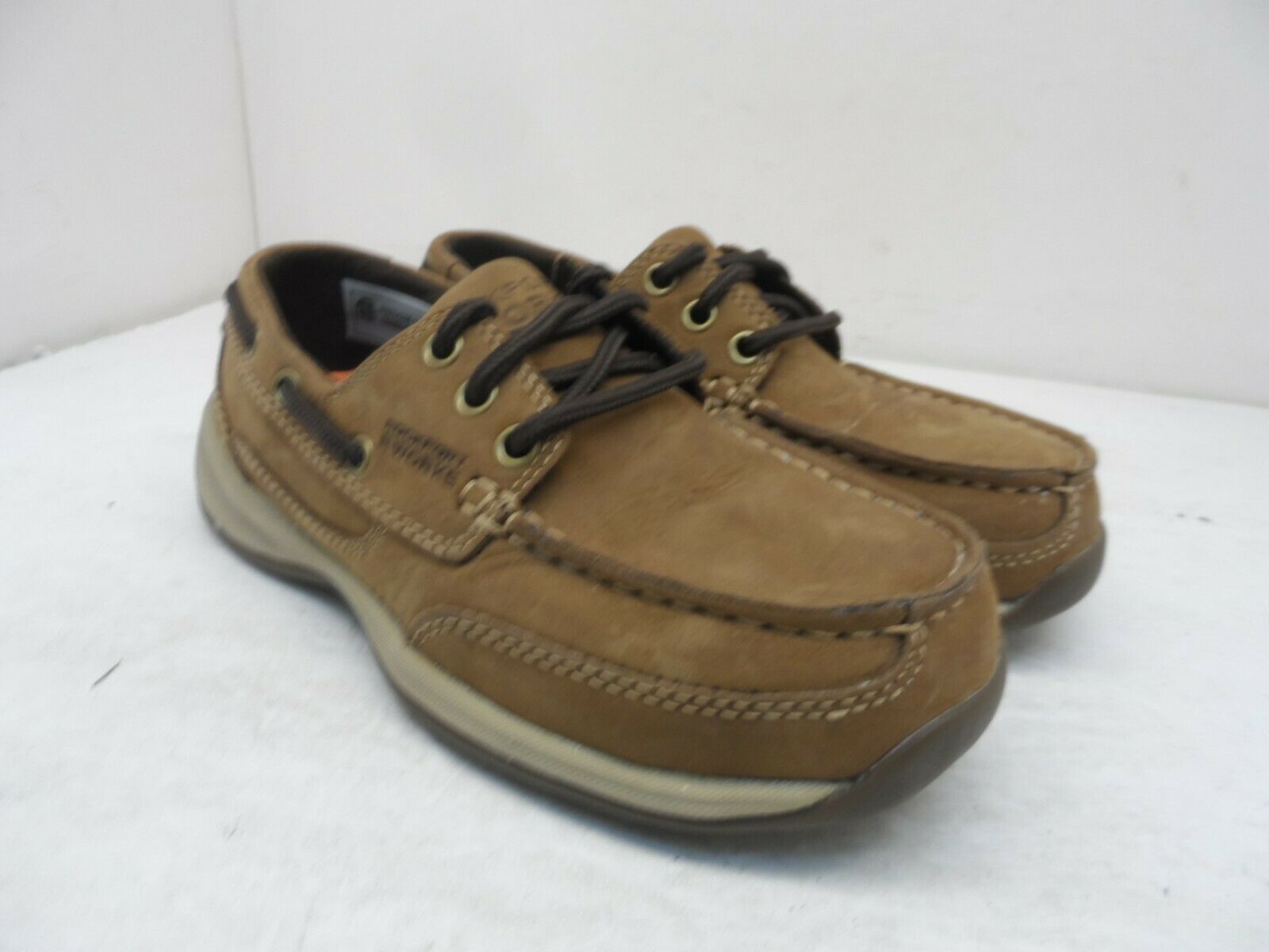 Primary image for Rockport Work Women's Sailing Club Steel-Toe Boat Shoes Brown Leather Size 6W