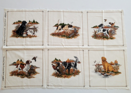 6 Hunting Dogs Quilting Crafting Sewing Pillow Panels 27&quot; x 17.5&quot; Cranston - £6.31 GBP