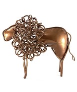 Handcrafted Copper Wire Look Lion Sculpture – 10” Long Artisan Metal Art - $60.17 CAD