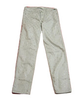 New Abercrombie &amp; Fitch Women Silver Polka Dot Off White Jegging Jeans Pants 10 - £27.09 GBP