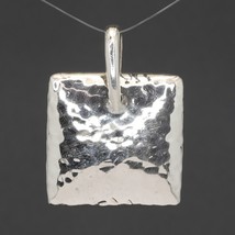 Vintage Silpada Hammered Sterling Silver 1&quot; Square Puffy Pillow Pendant ... - $24.95