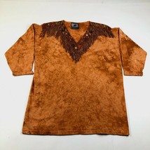 Vintage Boss Western Camicia Donna Taglia Unica Marmorizzato Marrone Fra... - $32.36