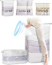Bagsmart Vacuum Seal Storage Bags For Clothing, 6, 1 Jumbo Cube+2 Jumbo+... - $57.43 CAD