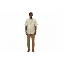 Men 2pc Walking Leisure Suit Short Sleeves By DREAMS Checker 282-03 Tan image 4