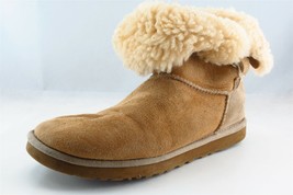 UGG Australia Warm Brown Leather Pull On Boots Women Sz 7 M - £19.67 GBP