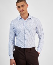 Alfani Alfatech Dress Shirt Men&#39;s 14-14.5 32/33 Lt Blue 4 Way Stretch Ge... - $19.99