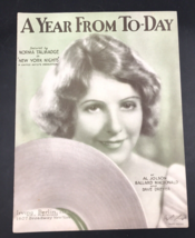 1929 A Year From To-Day by Al Jolson Ballard MacDonald &amp; Dace Dreyer Sheet Music - £7.63 GBP