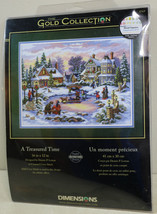 Dimensions Gold Collection Counted Cross Stitch Christmas Scene Skating Pond - £38.85 GBP