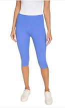 DKNY Womens Leggings Blue Capri Stretch Pockets High-Waist Soft Active W... - $39.99