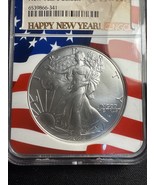 2022 $1 Silver Eagle NGC MS70 New Year&#39;s Limited Edition US Flag Holder ... - €106,07 EUR