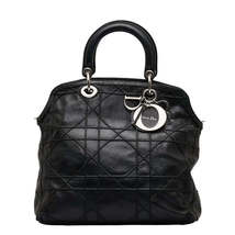 Dior Granville Cannage Handbag Shoulder Bag 2way Black Lambskin - £1,704.31 GBP