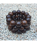 12 Beads Indonesian Kou Wood Bracelet 20 MM Kalimasada Cordia Subcordata - $31.00