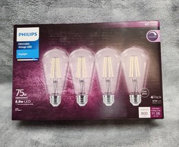 Philips Vintage 75W Equivalent Daylight ST19 Medium LED Decorative Light Bulb - £7.57 GBP