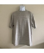 VTG 90s Naturalife Men Knit T Shirt L Short Sleeve Light Gray Outdoors C... - $14.84