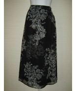 NWT Emma James 6 P Ankle Length Career Skirt Black White Floral Sheer Ov... - $14.34