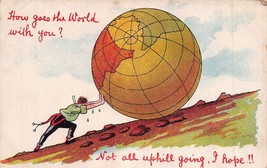 How Goes The World With YOU-UPHILL~1904 British Showcard World Series Postcard - £5.34 GBP
