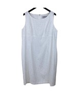Kasper Womens Dress Size18 White Textured Leaf Jacquard Scoop Neck Work New - $556.07 MXN
