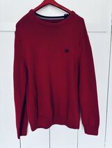 Chaps Ralph Lauren Sweater Men's Large Red Cable Knit Pullover Embroider... - $20.00