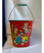 Vtg 60&#39;s Ohio Arts Tin Litho Toy Bucket Hanna Barbera Huckleberry Hound ... - £47.03 GBP