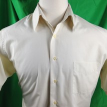Arrow Mens Short Sleeve Dress Shirt Size Large 16&quot; Ivory in Color - £7.86 GBP