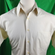 Arrow Mens Short Sleeve Dress Shirt Size Large 16&quot; Ivory in Color - £7.63 GBP