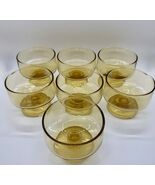 Vintage Amber Sherbet Glasses – Set of 7 Dessert Cups, Retro Mid Century... - $24.25