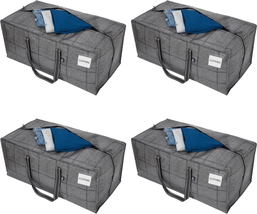 VENO 4 Pack Moving Bags Plastic Storage Totes Clothes Organization Large W Lid/Z - $37.31