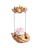 Lotus Glass Case LED Backflow Incense Burner - £34.36 GBP