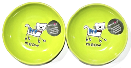 2 Pack Silly Kitty Saucer 5 Inch Petrageous Designs Handcrafted Green Ca... - $30.99