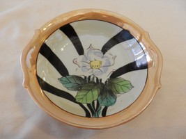 Decorative Small Bowl with Handles White Flower, Gold Trim from Japan - £23.95 GBP