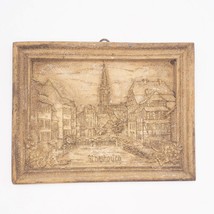 Small Wall Hanging Wood Three Dimensional Carving Strasbourg France - £52.51 GBP