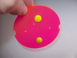 Pinball Machine Game Plastic Round Pink Translucent With Yellow Bumpers - $13.30