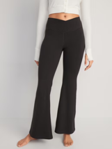 Old Navy Extra High Rise PowerChill Super Flare Pants Womens L Black NEW - £20.84 GBP