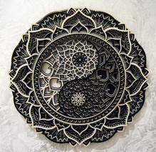Yin Yang Mandala, Wood Mandala, Zen Wall Art - £72.54 GBP+