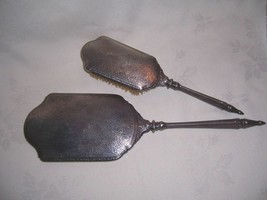 ANTIQUE 925 STERLING SILVER BEVELLED HAND MIRROR AND BRUSH SET NO MONOGRAMS - $260.00